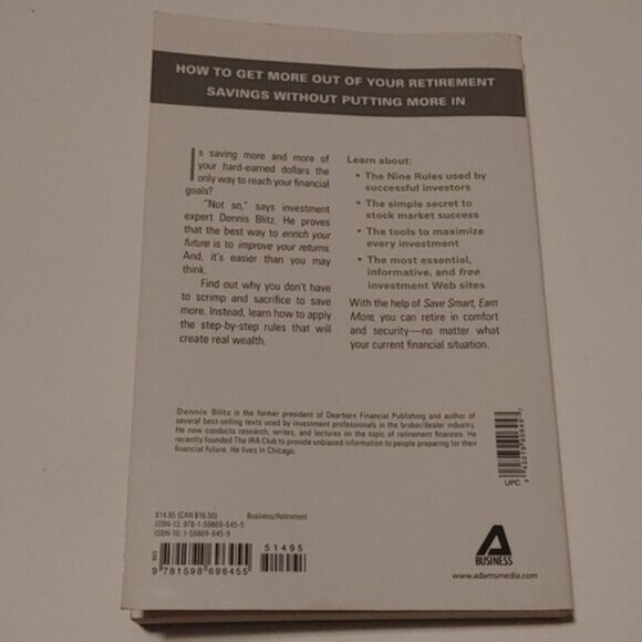 3/$13 Save Smart, Earn More The New Rules for Retirement Investing Paper book - Picture 4 of 4
